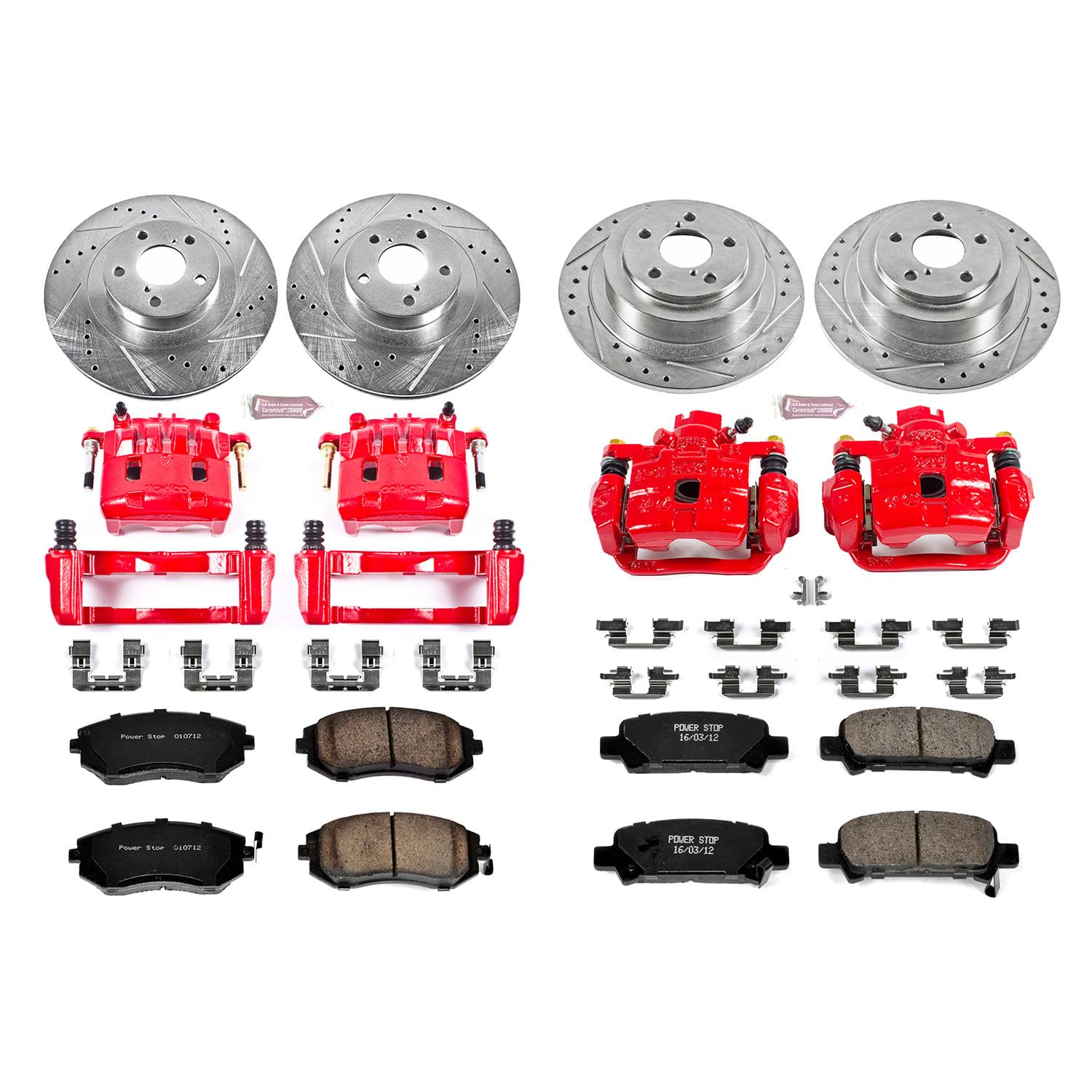 Power Stop 1-Click Performance Brake Kit with Caliper For Subaru Baja 2003-2006, Subaru Legacy 2002-2004, Subaru Outback 2002-2004 [Model Specific]