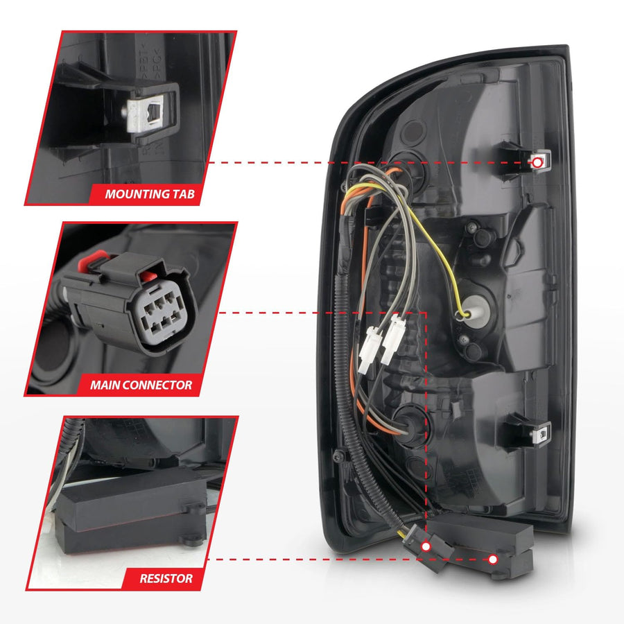 15-21 GMC Canyon ANZO Full LED Taillights w/Red Lightbar Black Housing/Clear Lens
