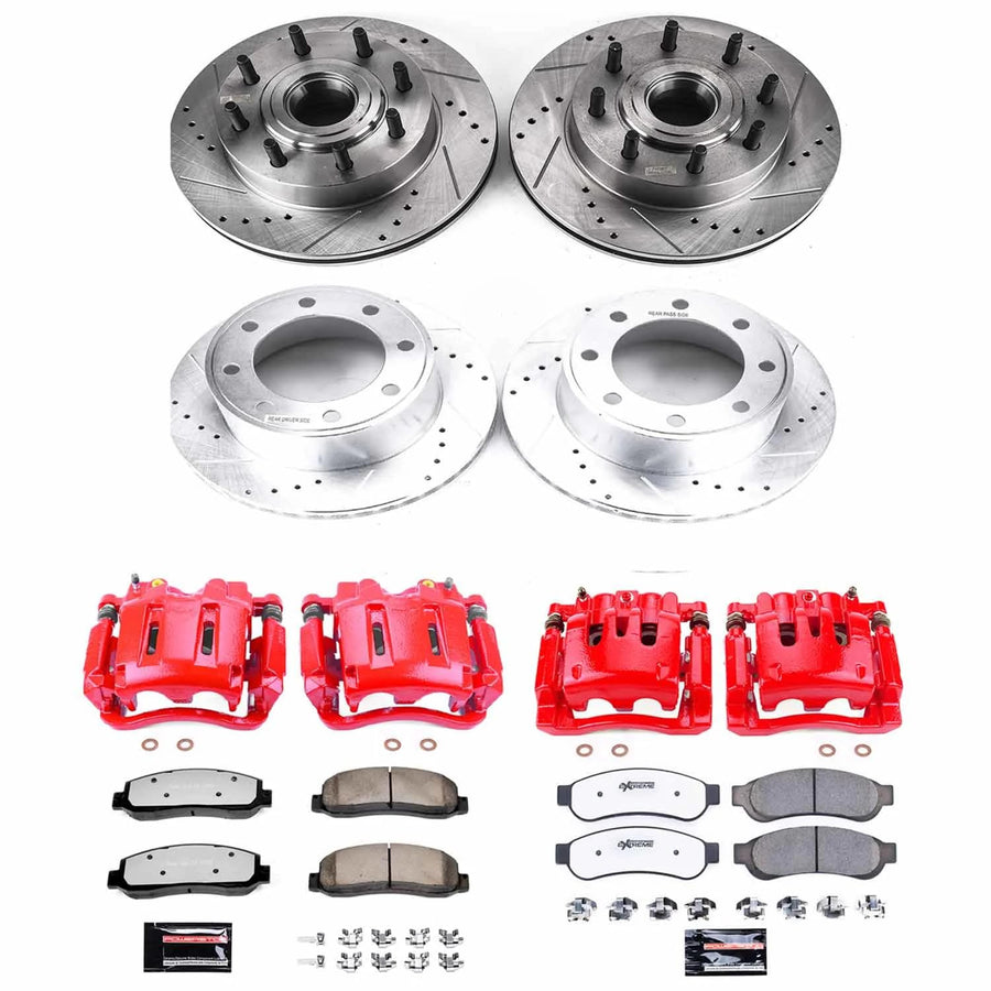 Power Stop Z36 KC5575-36 Front & Rear Truck and Tow Brake Kit with Calipers For Ford F-250 Super Duty 2010-2011, Ford F-350 Super Duty 2010-2011 [Model Specific]