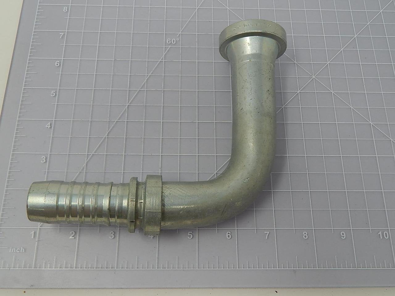 GlobalSpiral Couplings Gates 16GS-16FLH90-120, Code 62 O-Ring Flange Heavy, Zinc Plated Carbon Steel, 5.28", 90° Bent Tube, 1" ID