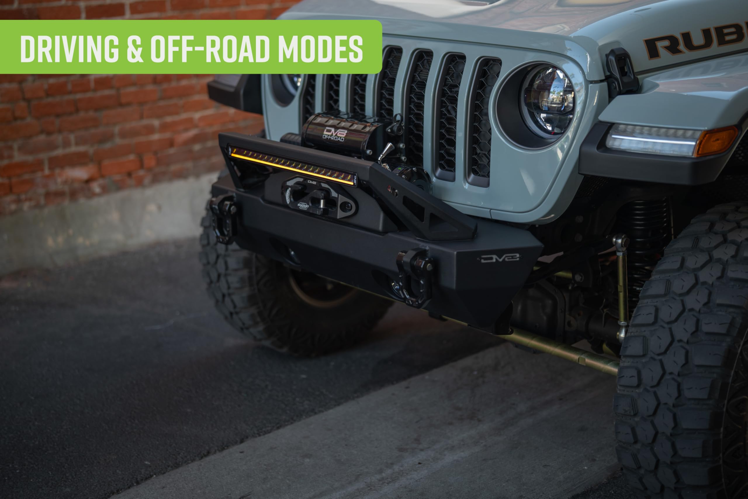 20-Inch DV8 Offroad Halo Elite Single Row Light Bar with Accent Light | Flood & Spot Pattern | Driving & Off-Road Modes | 8,820 Lumens | 5700K Main Light | Amber or Clear Accent