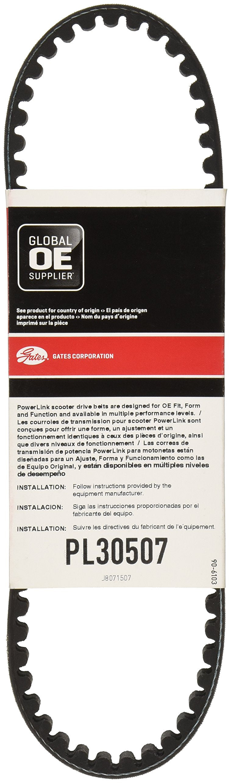 Gates Premium PL30507 PowerLink Continuously Variable Transmission (CVT) Scooter Belt