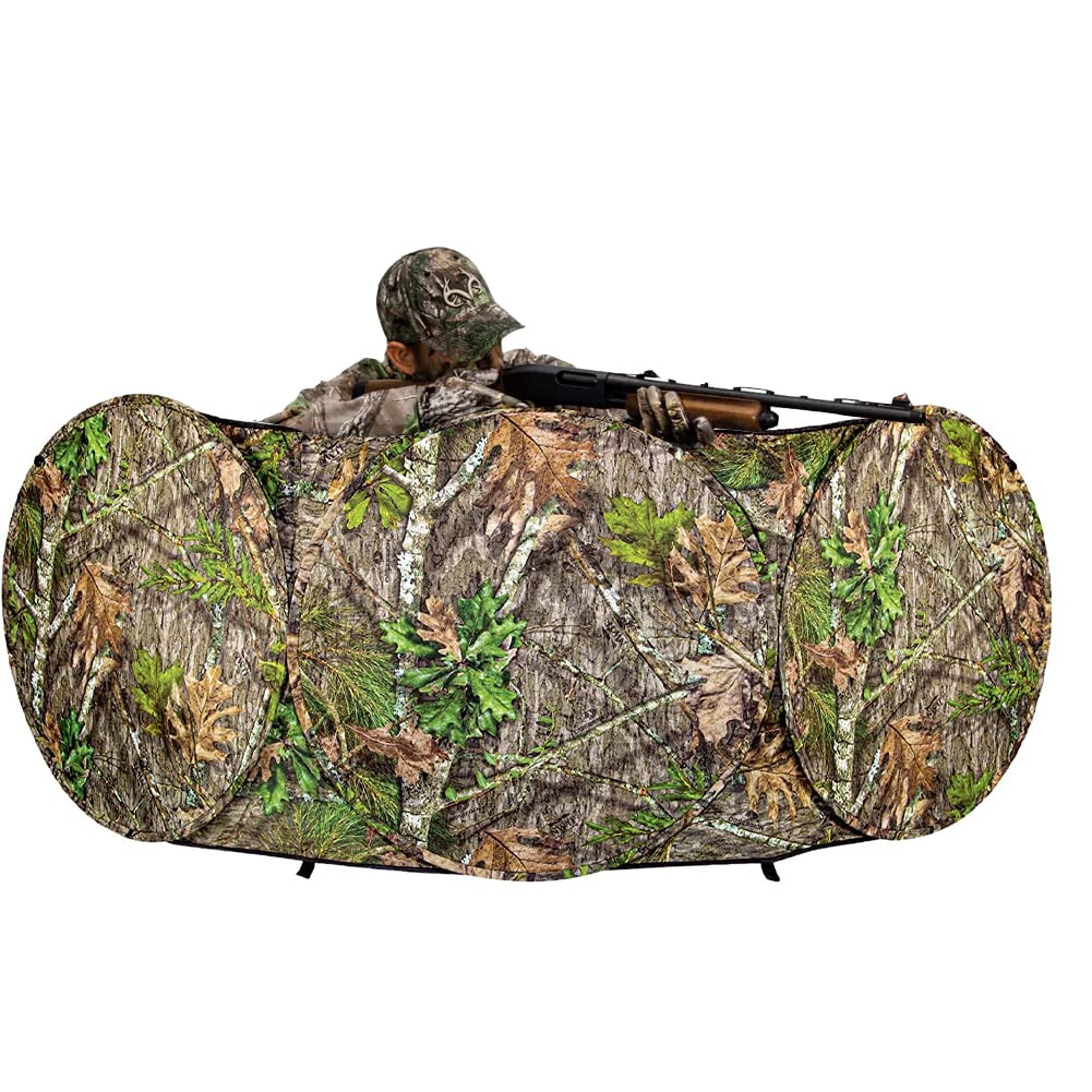 Jakehouse Ameristep Lightweight Durable 96" x 27" Compact Size 2-Person Capacity Portable Turkey Hunting Ground Blind - Mossy Oak Obsession