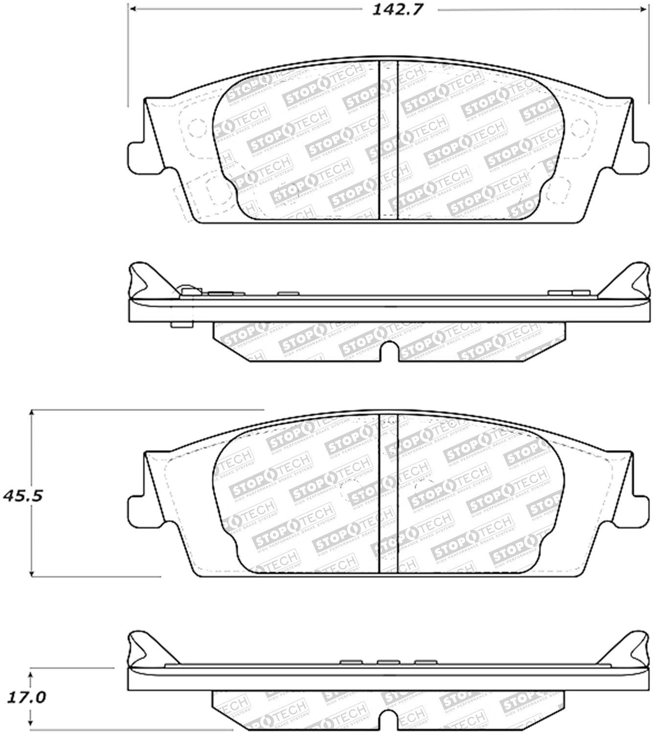 Brake Pads StopTech 305.17070 Street Select with Hardware