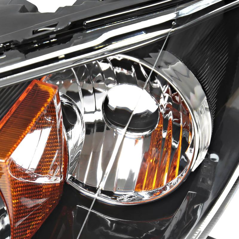 Halogen Projector Headlights SPEC-D TUNING Black Compatible with 2004-2009 Mazda 3 4Dr Sedan, Left + Right Pair Headlamps Assembly