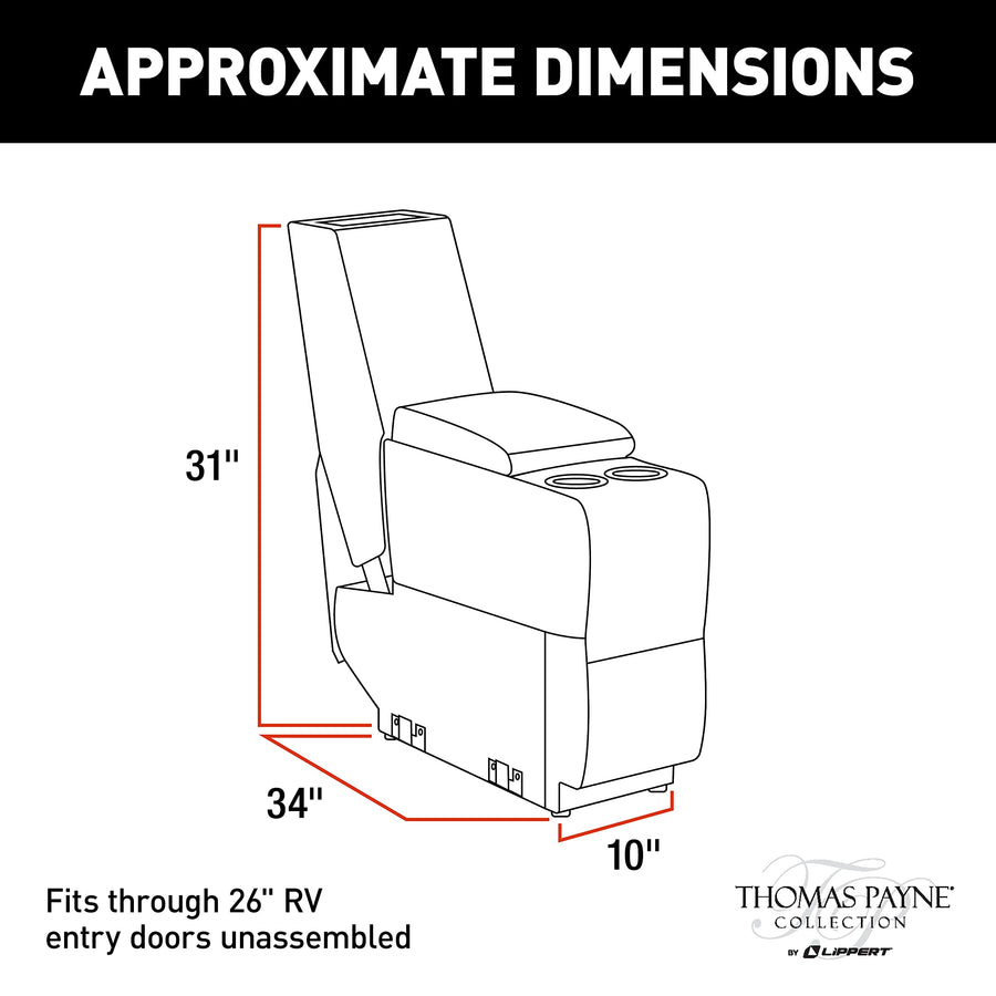 Thomas Payne Theater Seating Collection Heritage Series Center Console for 5th Wheel RVs, Travel Trailers and Motorhomes, Norlina