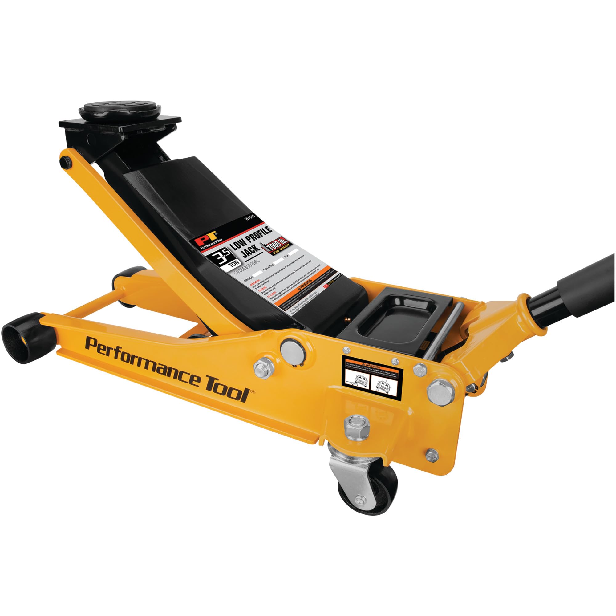 W1645 Performance Tool Low-Profile Professional Swiveling Floor Jack, 3.5-Ton Capacity, Lift Range 3-1/2-Inch to 20-1/2-Inch