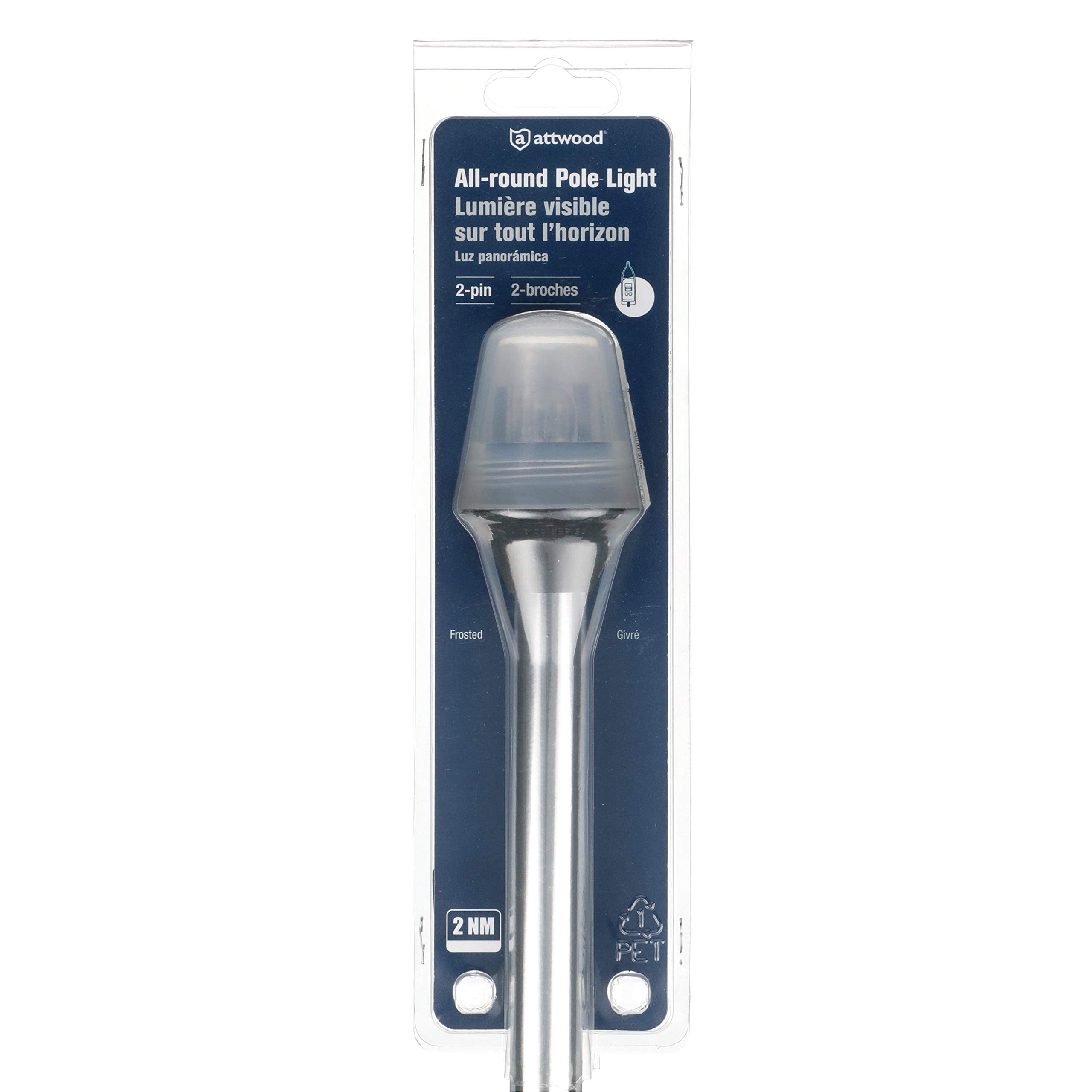 All-Round attwood Frosted Globe Light, 2-Mile 360-Degrees Illumination, 9-Watt Wedge-Base Lamp, 42-Inch Pole