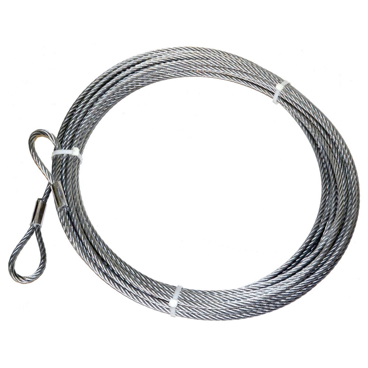 Steel Cable Wire Rope WARN 25431 Accessory: with Loop Ends, 3/8" Diameter x 75' Length