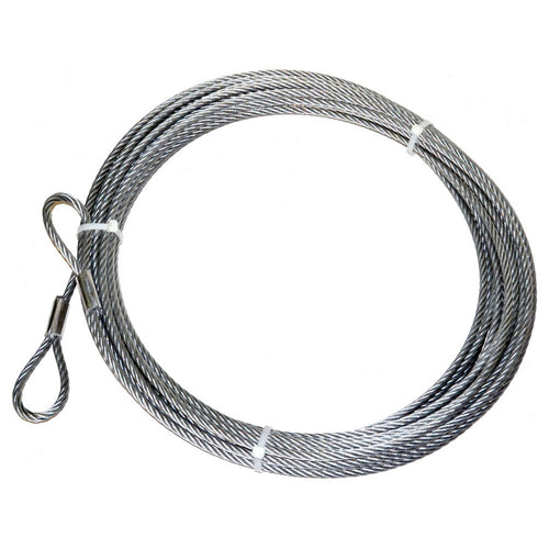 Steel Cable Wire Rope WARN 25431 Accessory: with Loop Ends, 3/8" Diameter x 75' Length