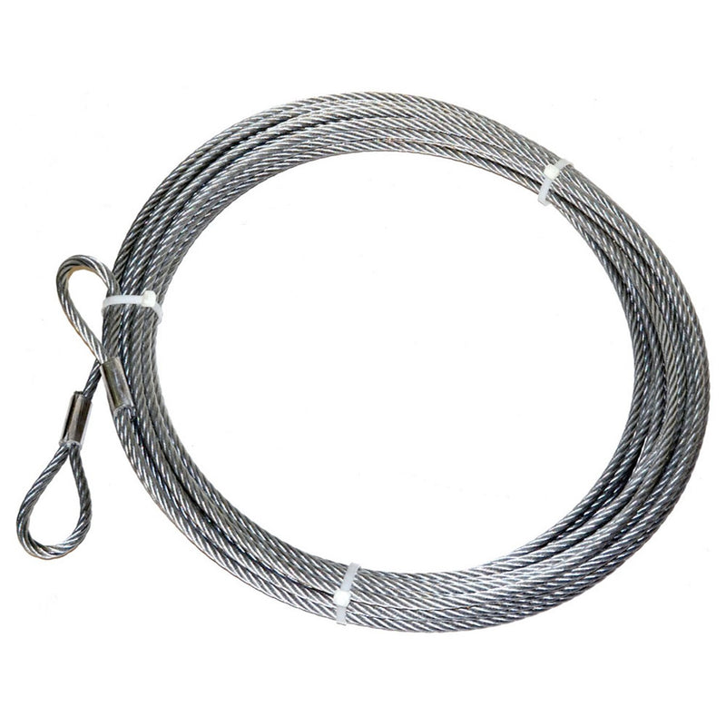 Steel Cable Wire Rope WARN 25431 Accessory: with Loop Ends, 3/8" Diameter x 75' Length