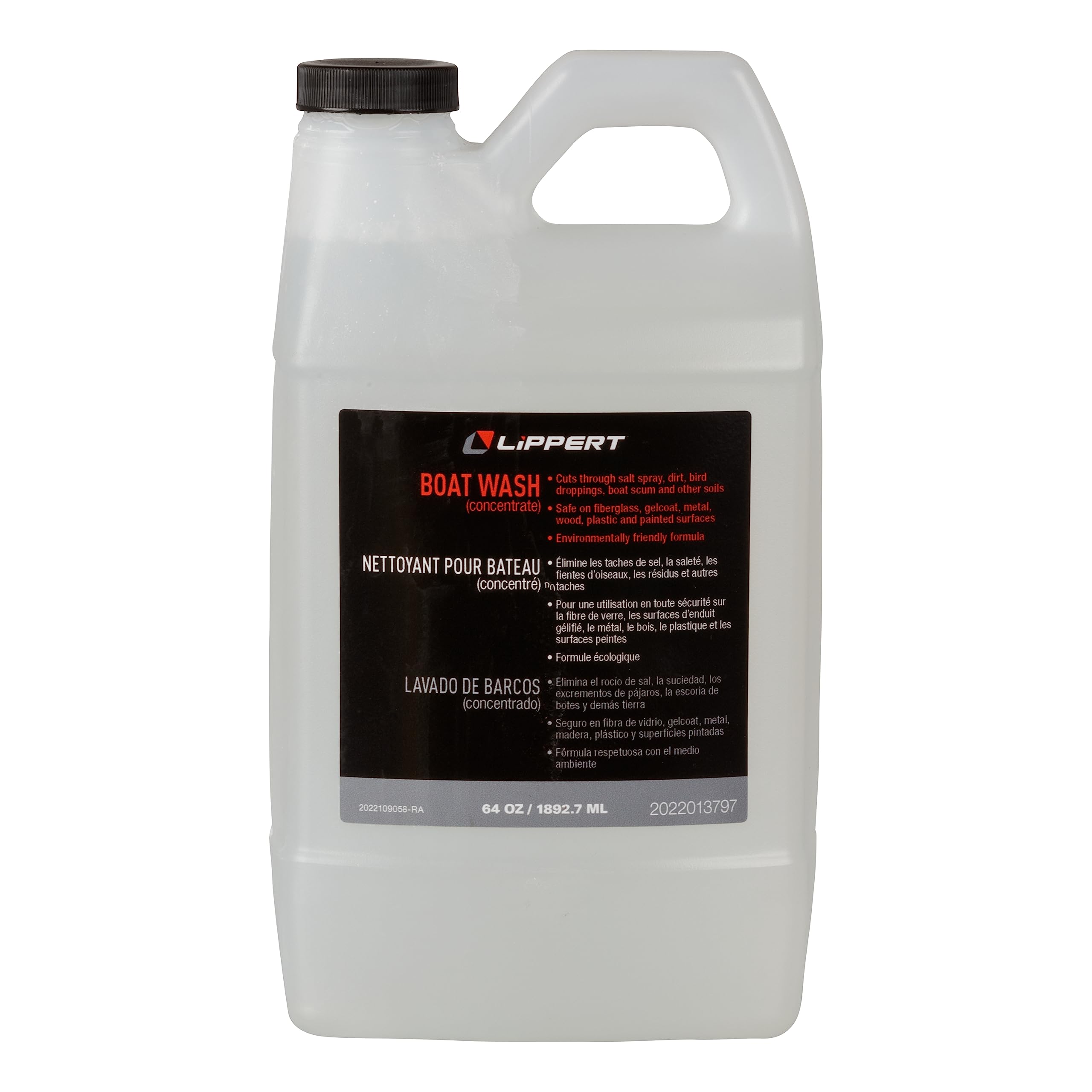 Boat Wash Lippert 64 oz. (Concentrate) for Exterior Applications, Environmentally Friendly Formula, Made in The USA - 2022013797