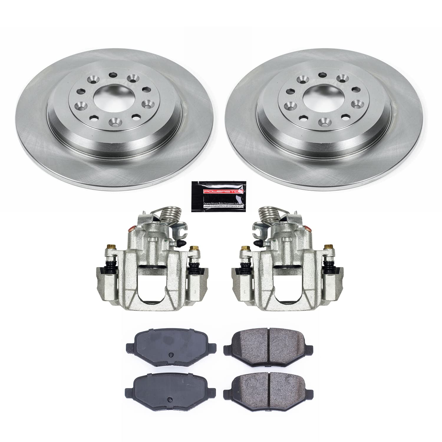 Power Stop KCOE8846A Rear Brake Pad and Rotor Kit with Calipers For Lincoln MKT 2010-2019 [Model Specific]