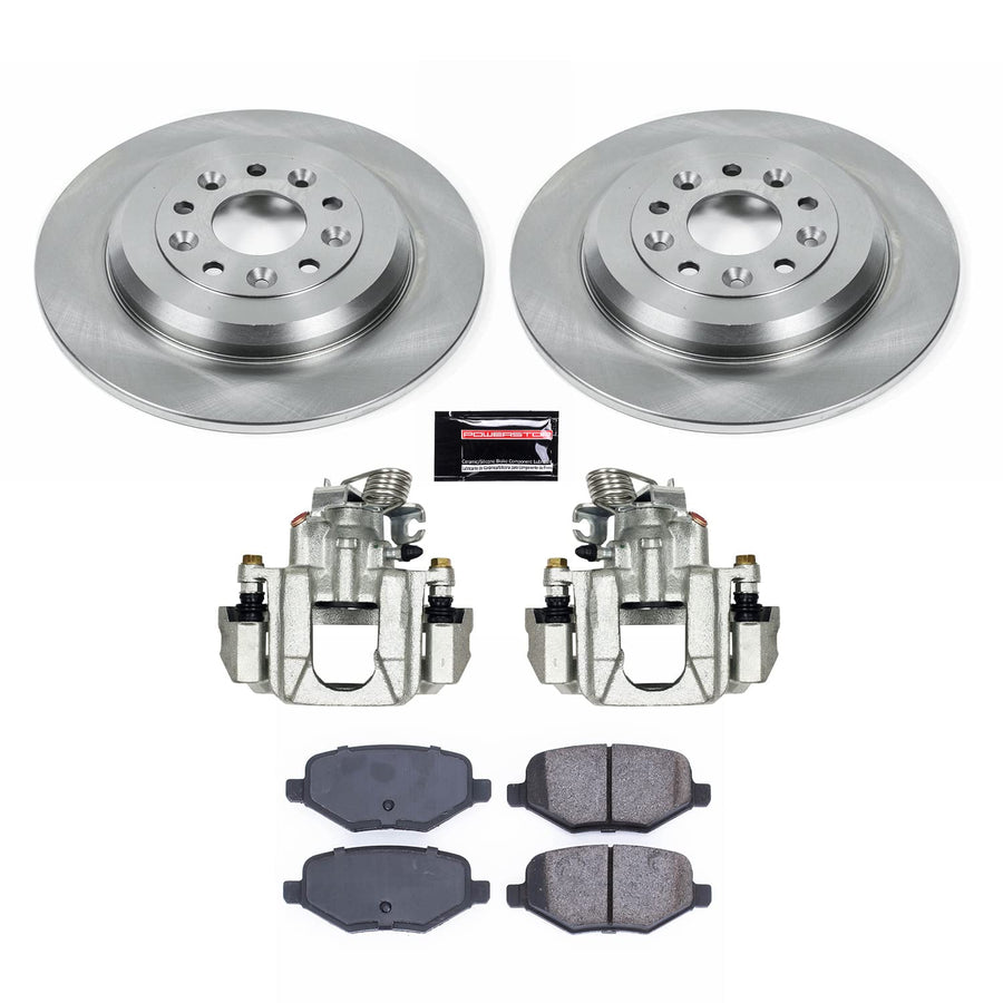 Power Stop KCOE8846A Rear Brake Pad and Rotor Kit with Calipers For Lincoln MKT 2010-2019 [Model Specific]