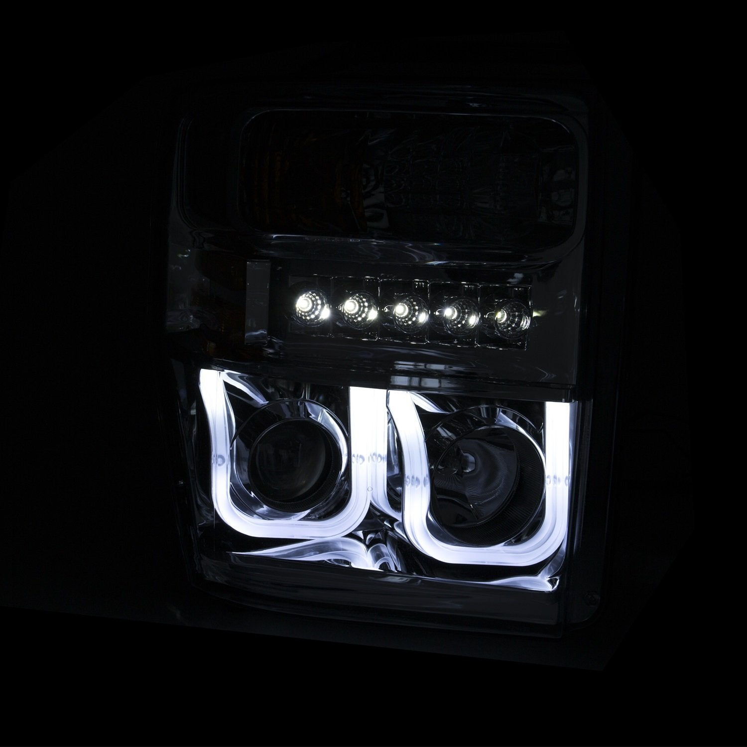 FORD F-250/SUPER DUTY 08-10 AnzoUSA PROJECTOR U BAR STYLE H.L BLACK