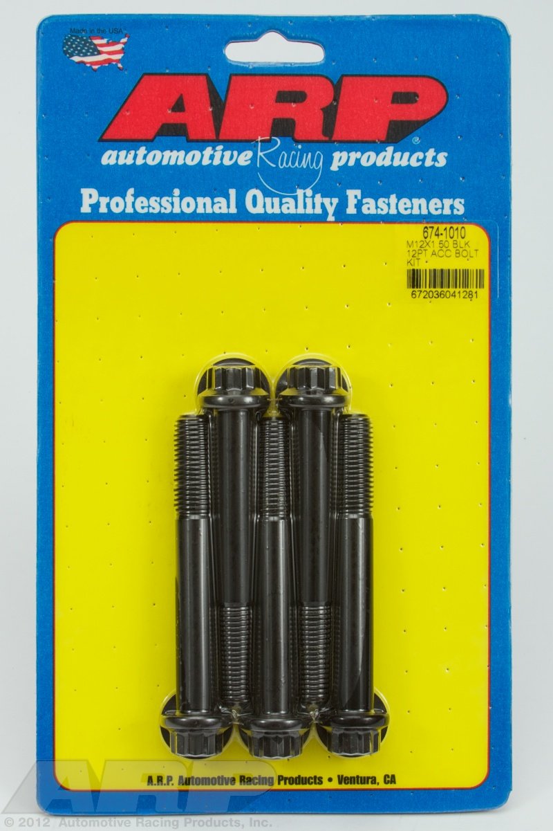 Black Oxide ARP M12 x 1.50 x 90 12pt Bolts (5/pkg)