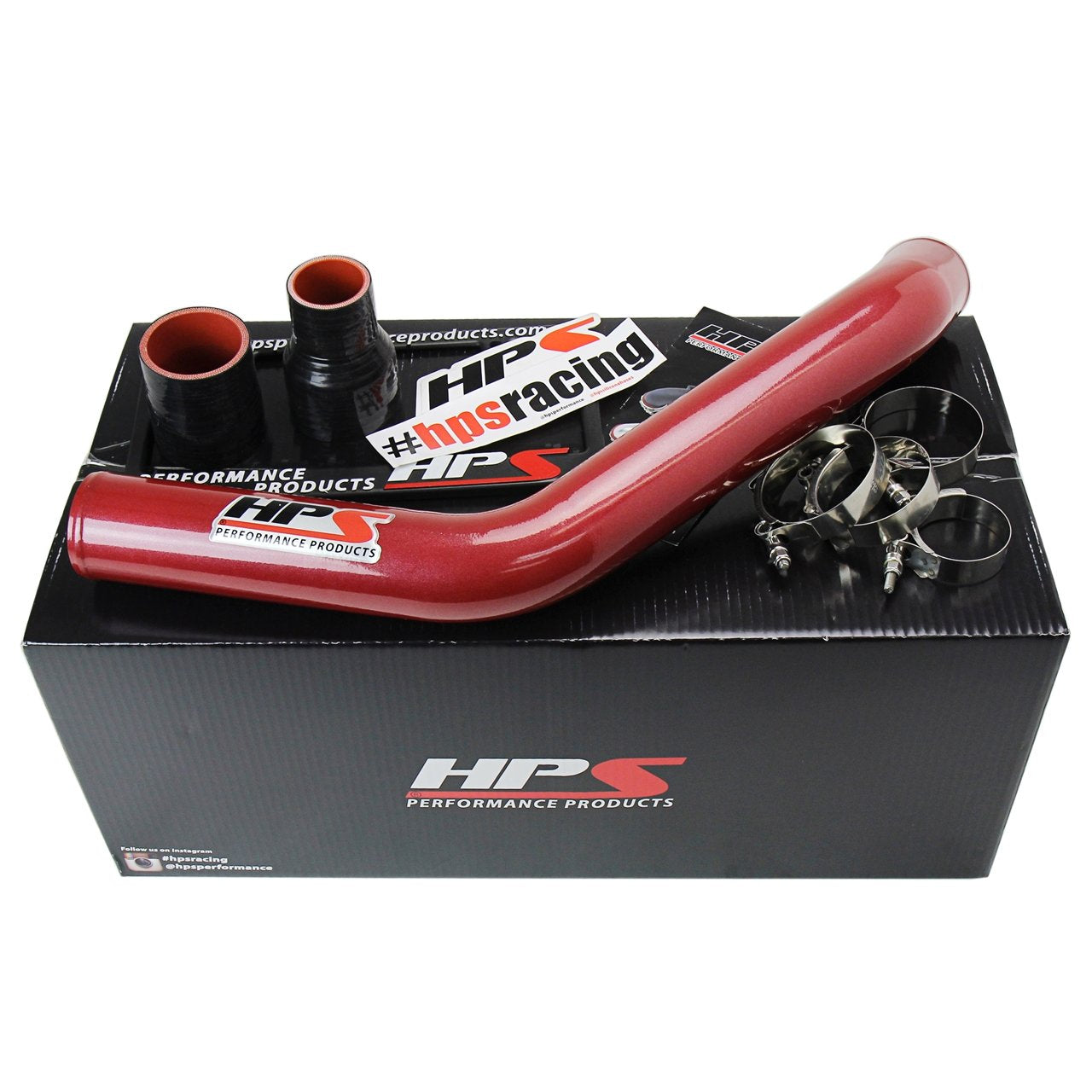 HPS Performance Intercooler Red (2.5" Upper Charge Hot UICP) Compatible for 2008-2015 Mitsubishi Lancer EVO X Turbo, 17-103R