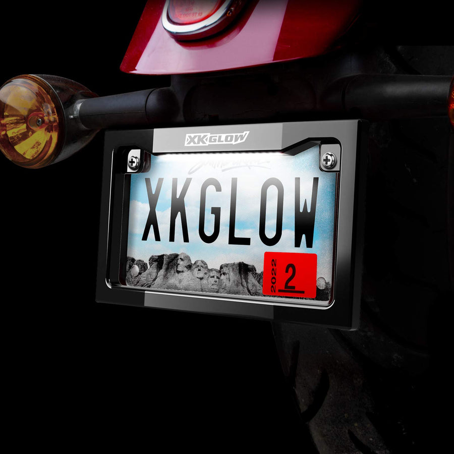LED Motorcycle License Plate Frame - Chrome