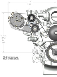 LS A/C Accessory Drive Kit Holley 20-141 - Includes SD508 A/C Compressor, Tensioner, & Pulleys