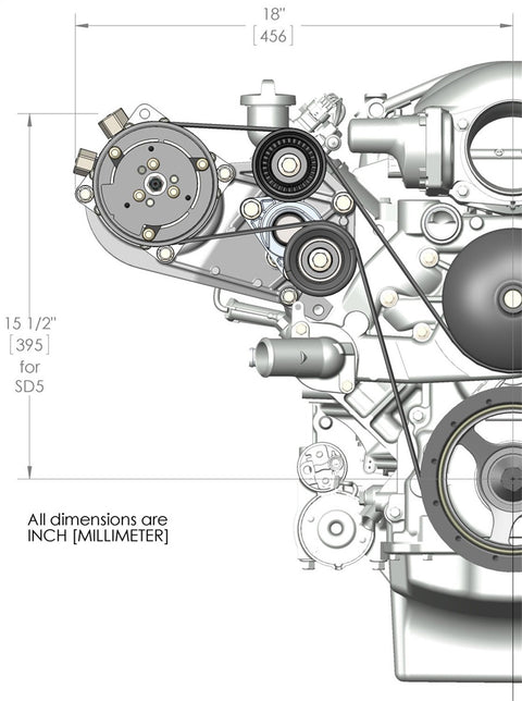 LS A/C Accessory Drive Kit Holley 20-141 - Includes SD508 A/C Compressor, Tensioner, & Pulleys