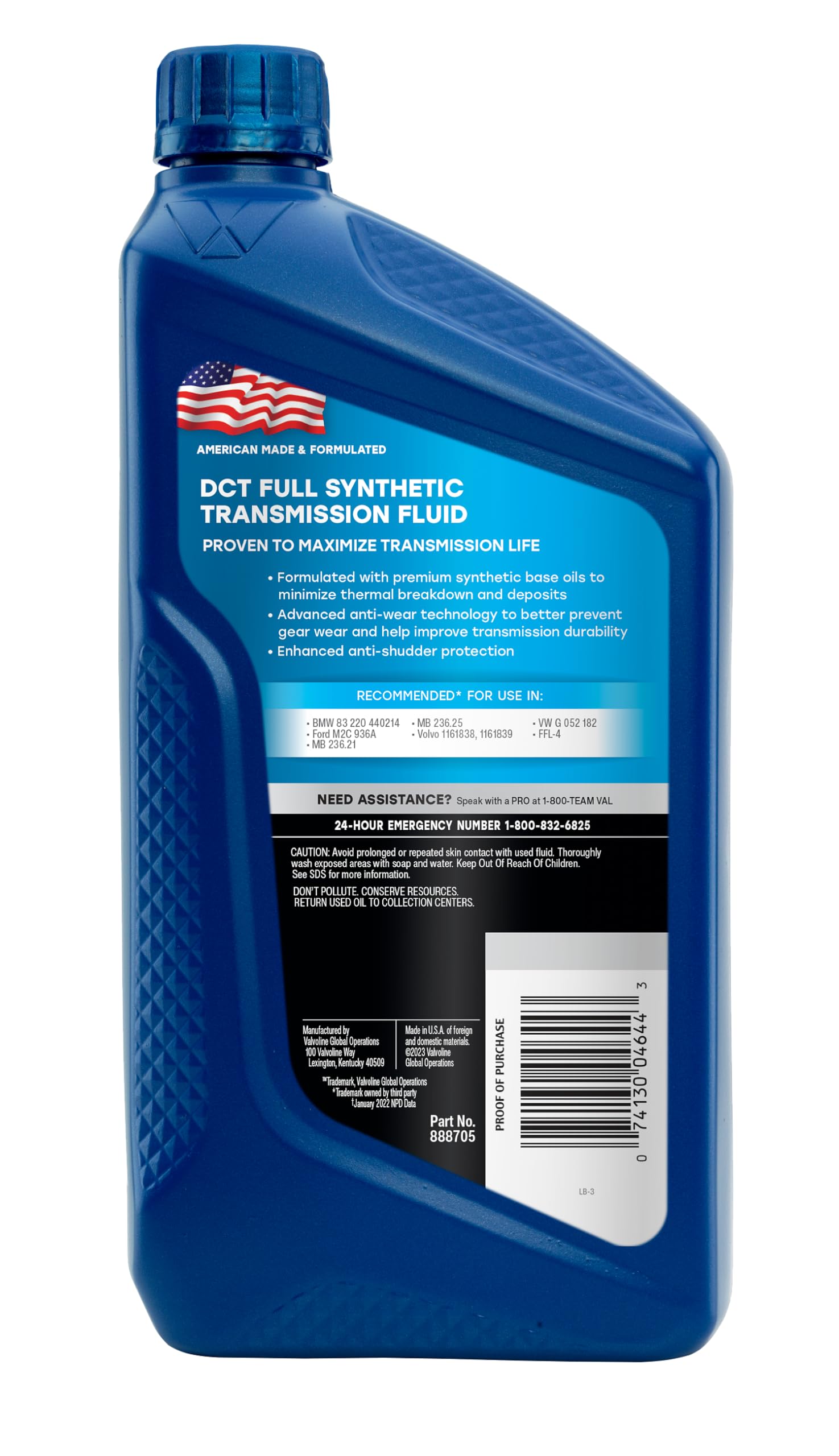 Dual Clutch Transmission Fluid Valvoline 1 Quart