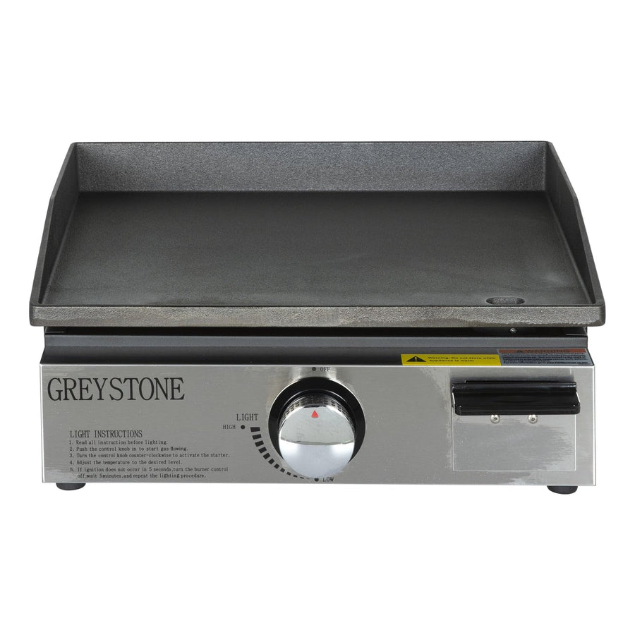 Greystone 17" Griddle with Cast Iron Cooking Plate, SS Panel, 15,000 BTU