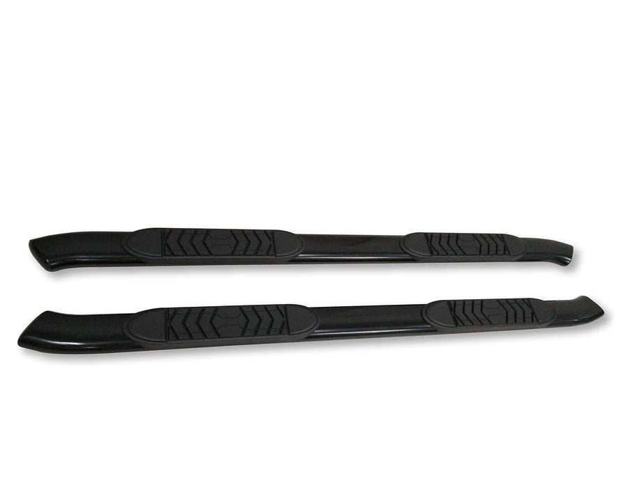 Nerf Bar TrailFX A7063B Fits Chevy Silverado 1500 Crew Cab 2007-2018 Oval 5 Inch Black Powder-Coated Steel Side Step Running Boards 300lb Capacity No-Drill Installation
