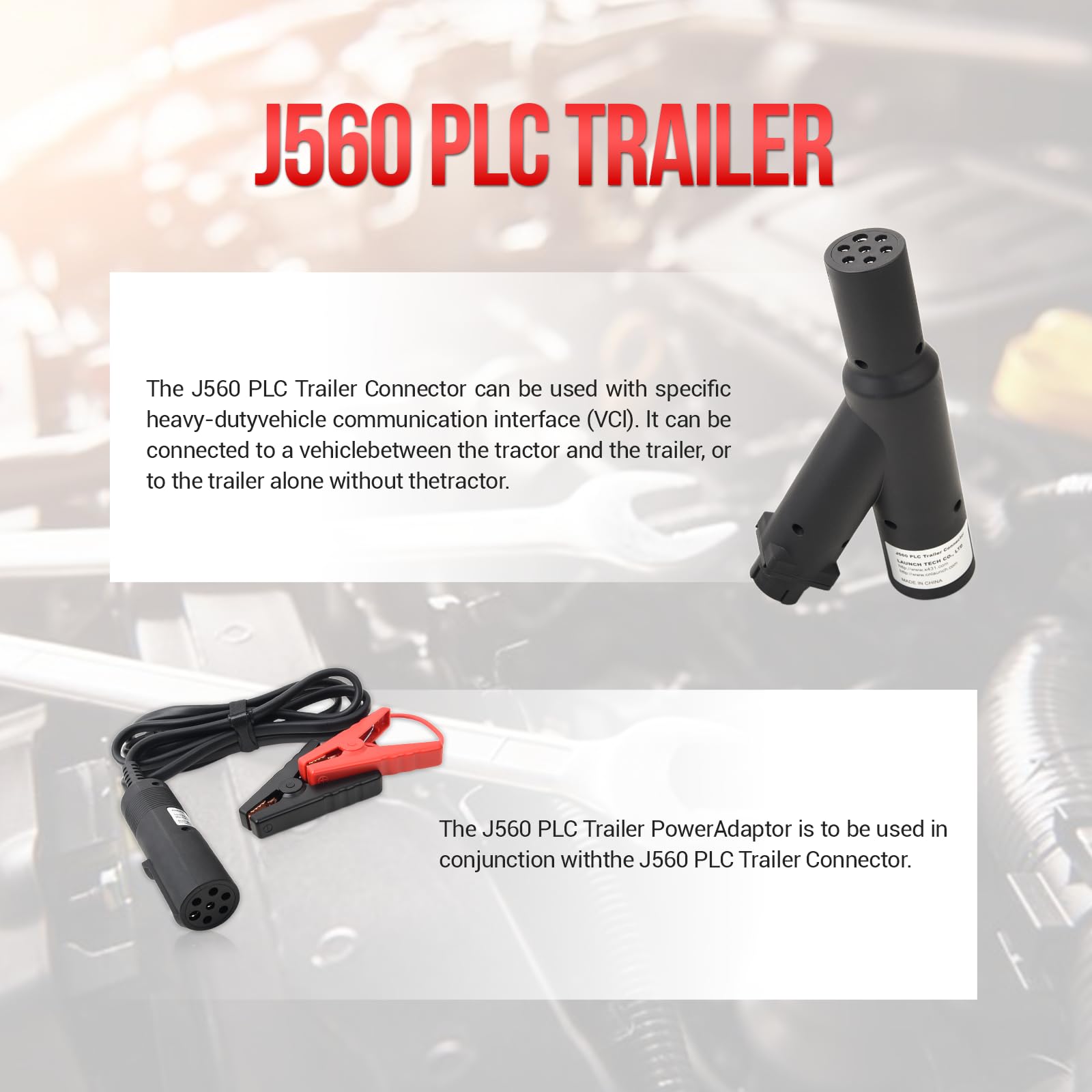 LAUNCH J560 PLC Connector 7+9 Pin HD Trailer, Compatible with LAUNCH X-431 Scan Tools