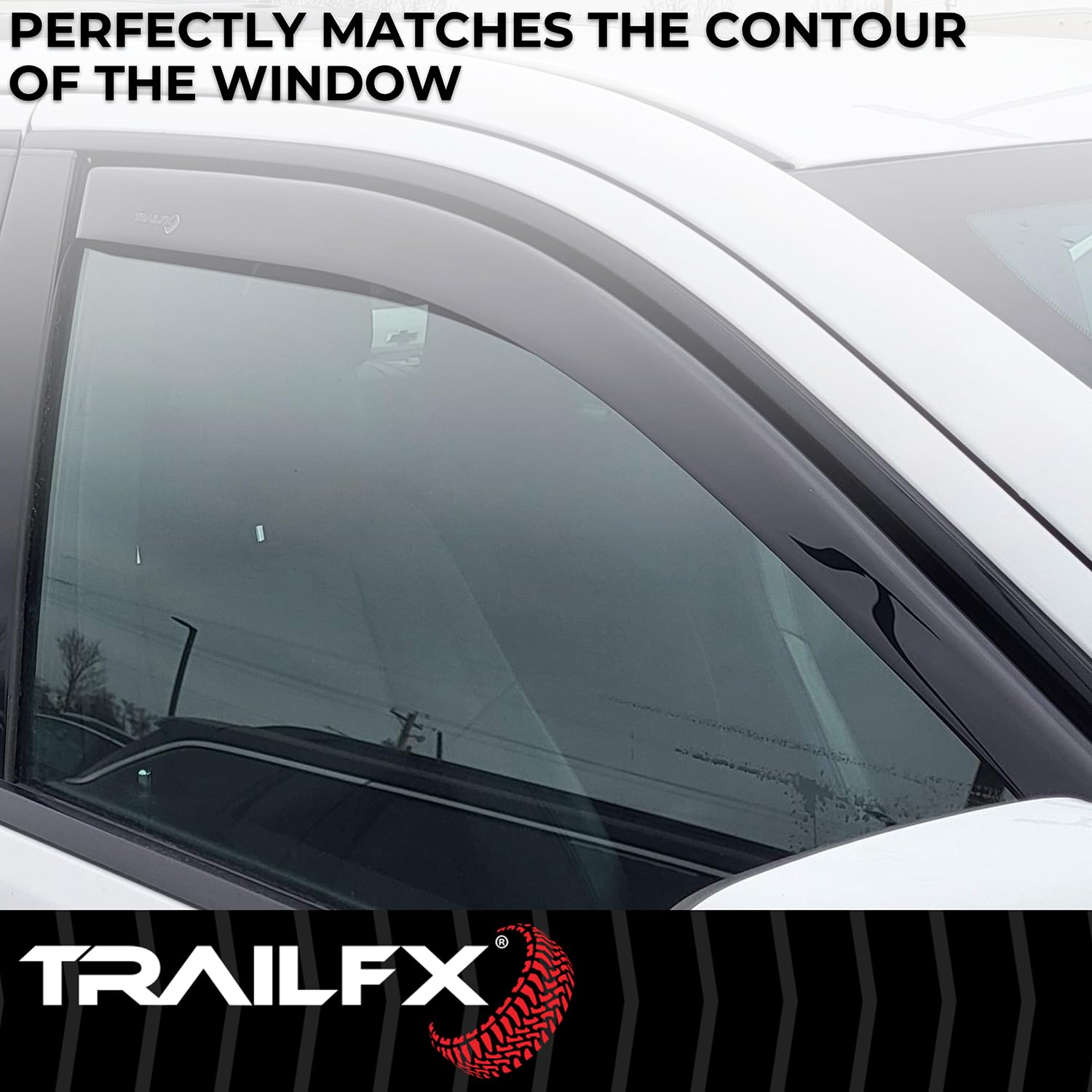 TrailFX Acrylic Rainguards Low Profile Fits 2022-2025 Toyota Tundra Crew Max in-Channel Smoke Window Vents Snap-in Installation Set of 4 Rain Guards TrailFX 4888IC