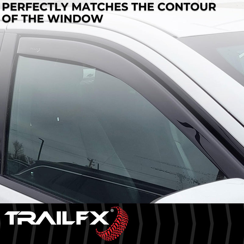 TrailFX Acrylic Rainguards Low Profile Fits 2022-2025 Toyota Tundra Crew Max in-Channel Smoke Window Vents Snap-in Installation Set of 4 Rain Guards TrailFX 4888IC