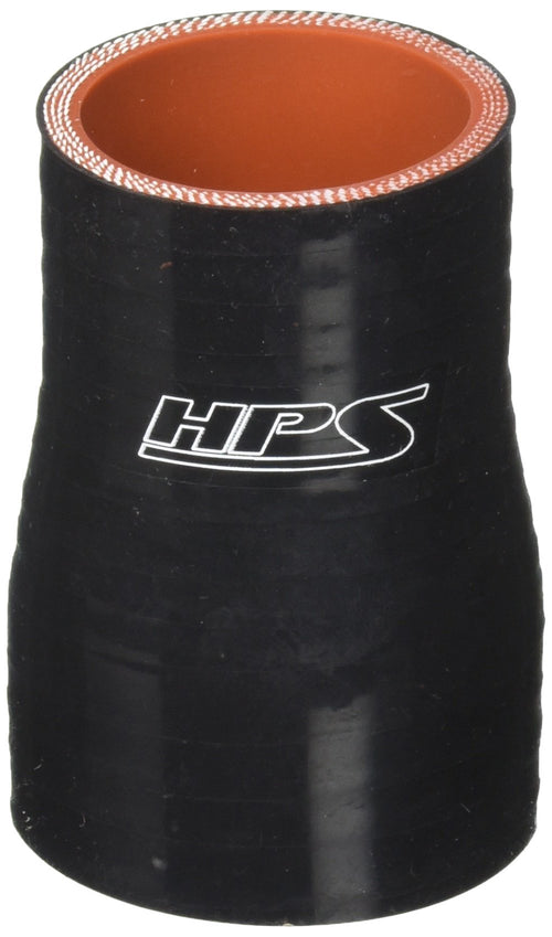 HPS Silicone HTSR-150-175-BLK High Temperature 4-ply Reinforced Reducer Coupler Hose, 100 PSI Maximum Pressure, 3" Length, 1-1/2" > 1-3/4" ID, Black