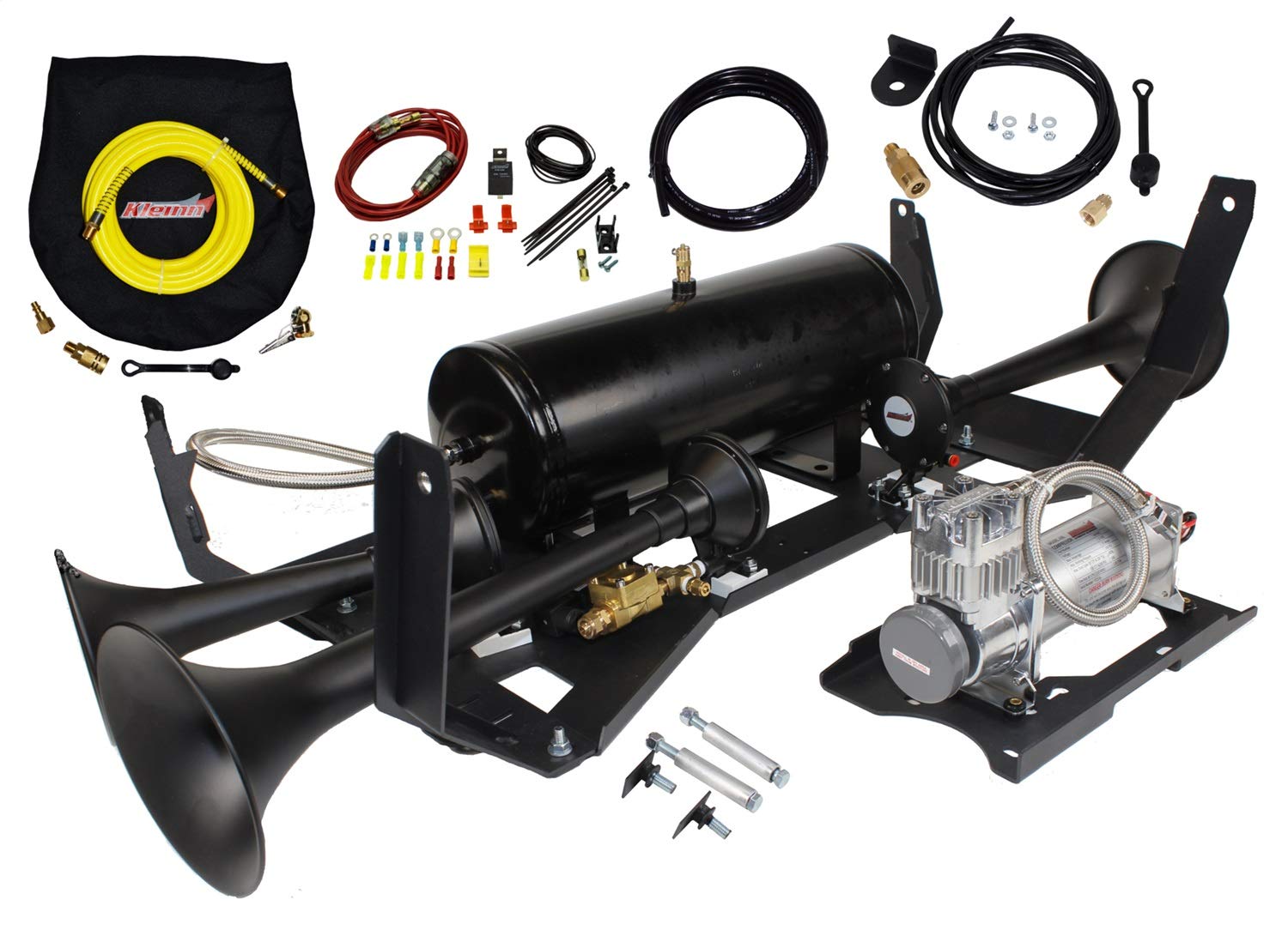 Kleinn Air Horns Train Horn Direct Fit and Onboard Air System for GMC 1500 Sierra and Chevrolet 1500 Silverado,Multi,GM1500-734
