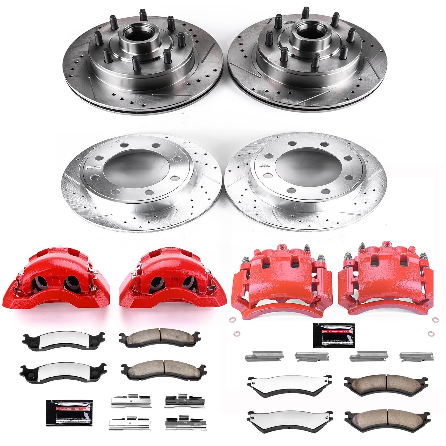 Power Stop Z36 KC4434A-36 Truck & Tow Front and Rear Brake Kit-Brake Rotors, Brake Pads & Calipers