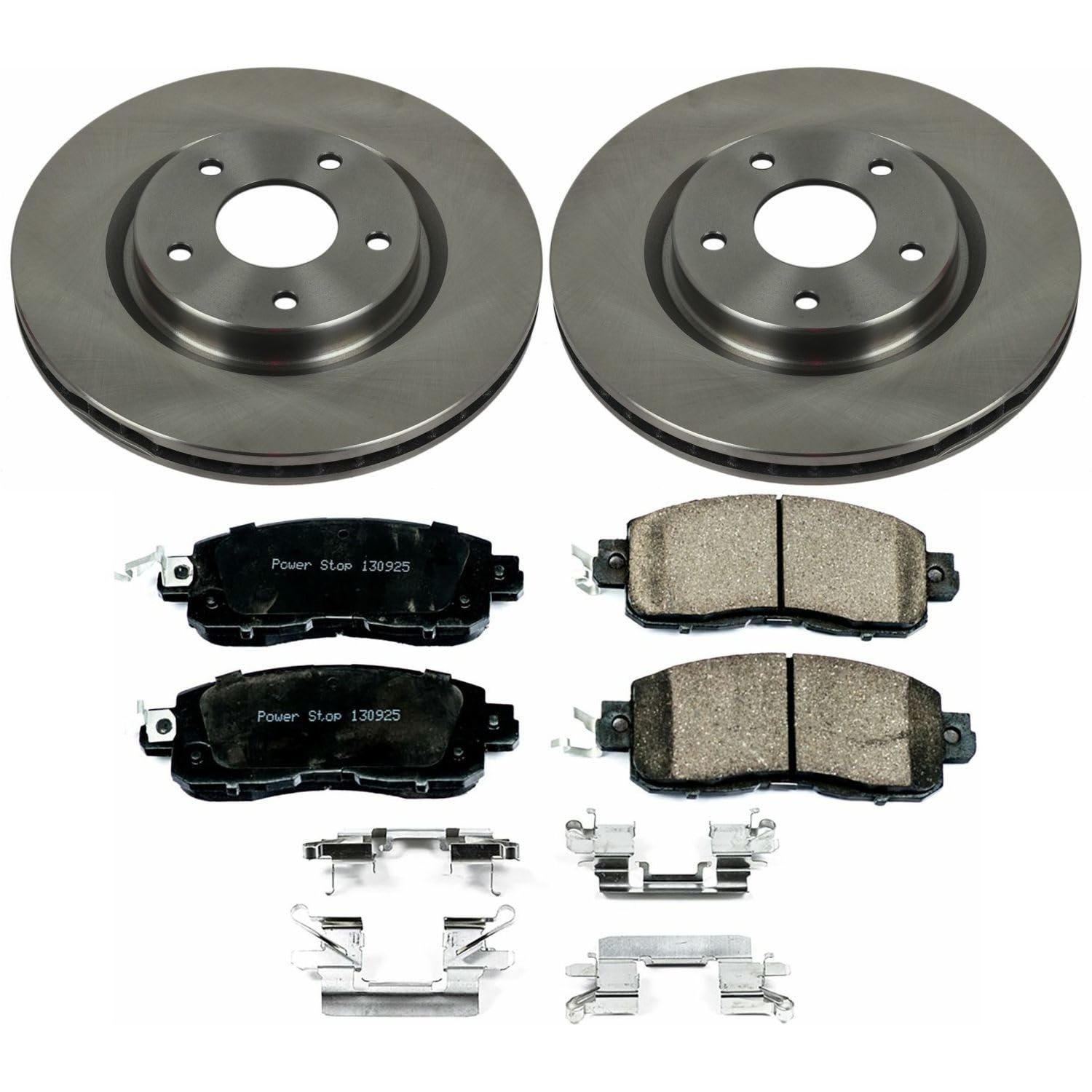 Power Stop KOE7215 Front Replacement Brake Kit-OE Brake Rotors & Ceramic Brake Pads For Nissan LEAF 2014-2017 [Model Specific]