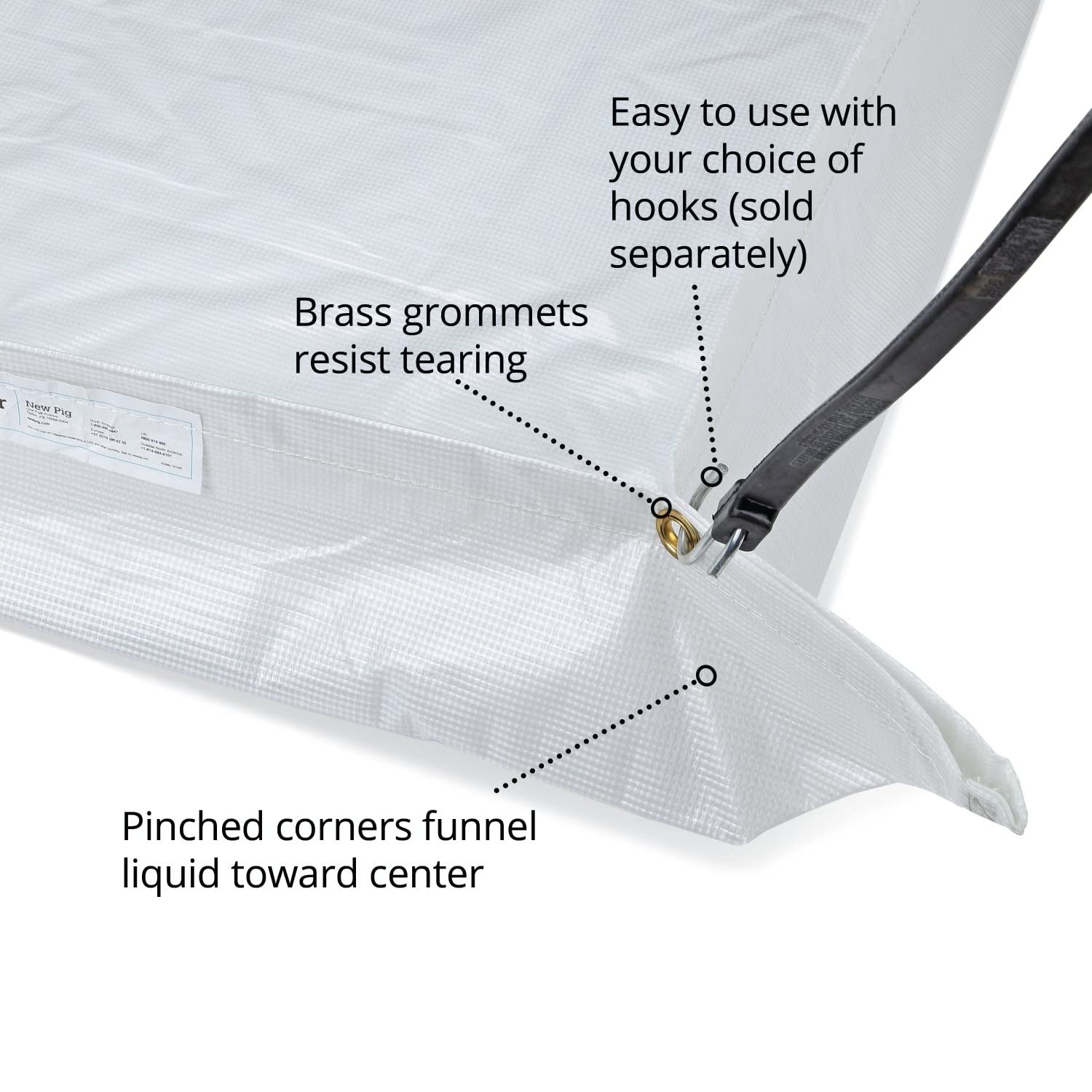 5' x 5' PIG Roof Leak Diverter Tarp - Translucent - TLS462-TR