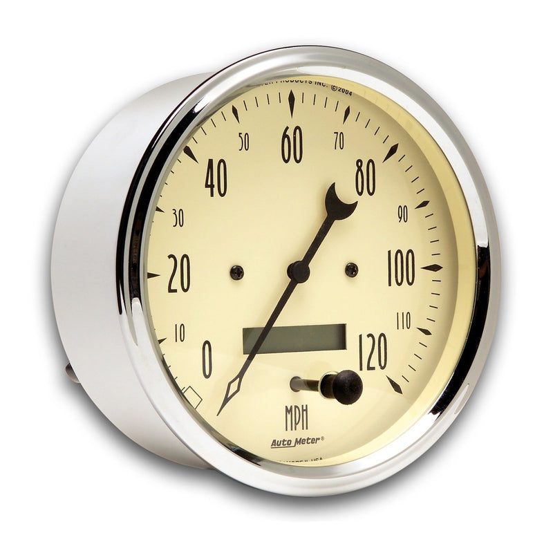 Electric Auto Meter 1889 Antique Beige Programmable Speedometer