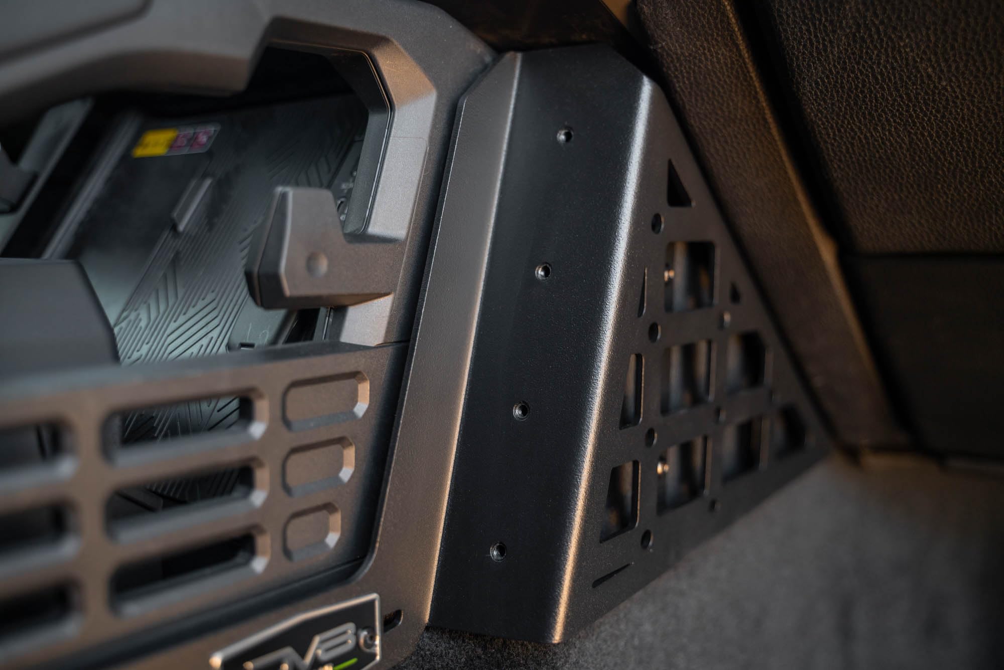 Center Console DV8 Molle Panels & Digital Device Mount for 2024 Toyota Tacoma | Compatible w/ Bulletpoint & RAM Mounts | Quick Access to Your Daily Gear & Digital Devices | Black Powder Coat | Steel