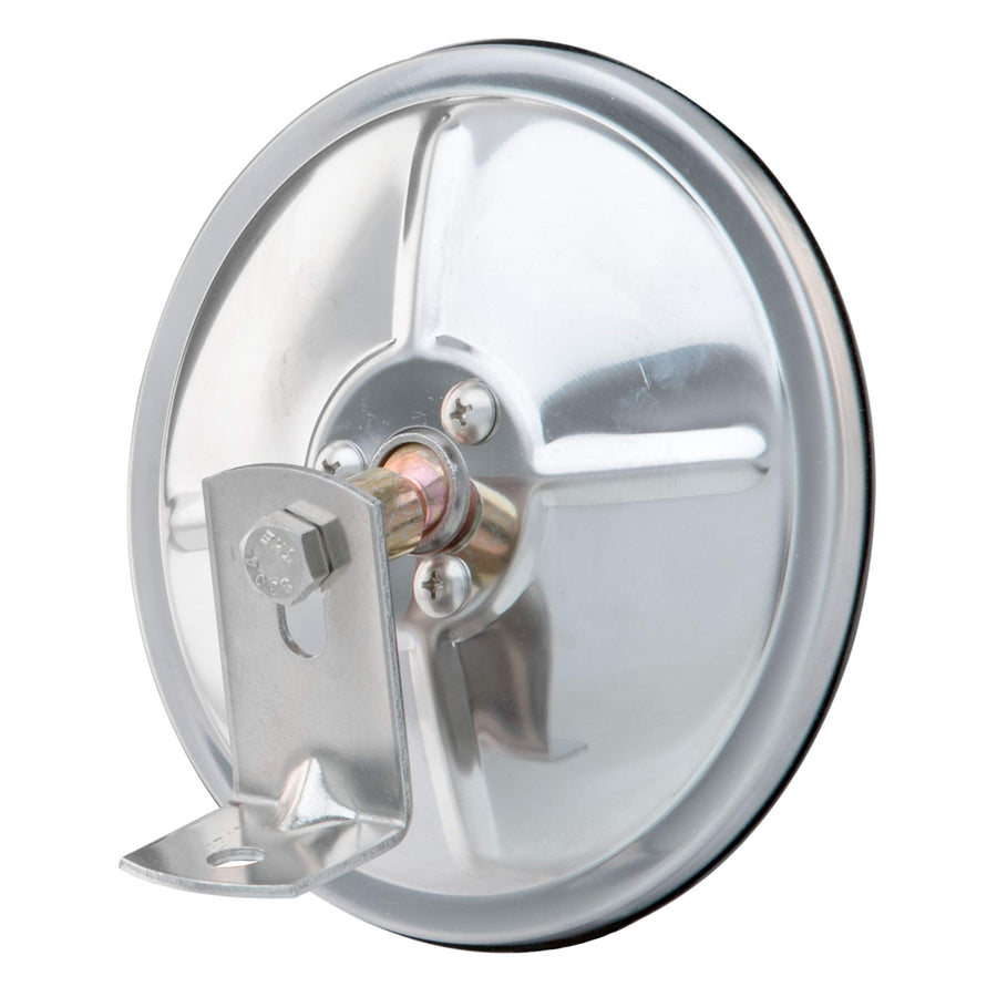 610193 Retrac 6-Inch Stainless Steel Center-Mount Convex Mirror Head with J-Bracket, Universal Driver or Passenger Side