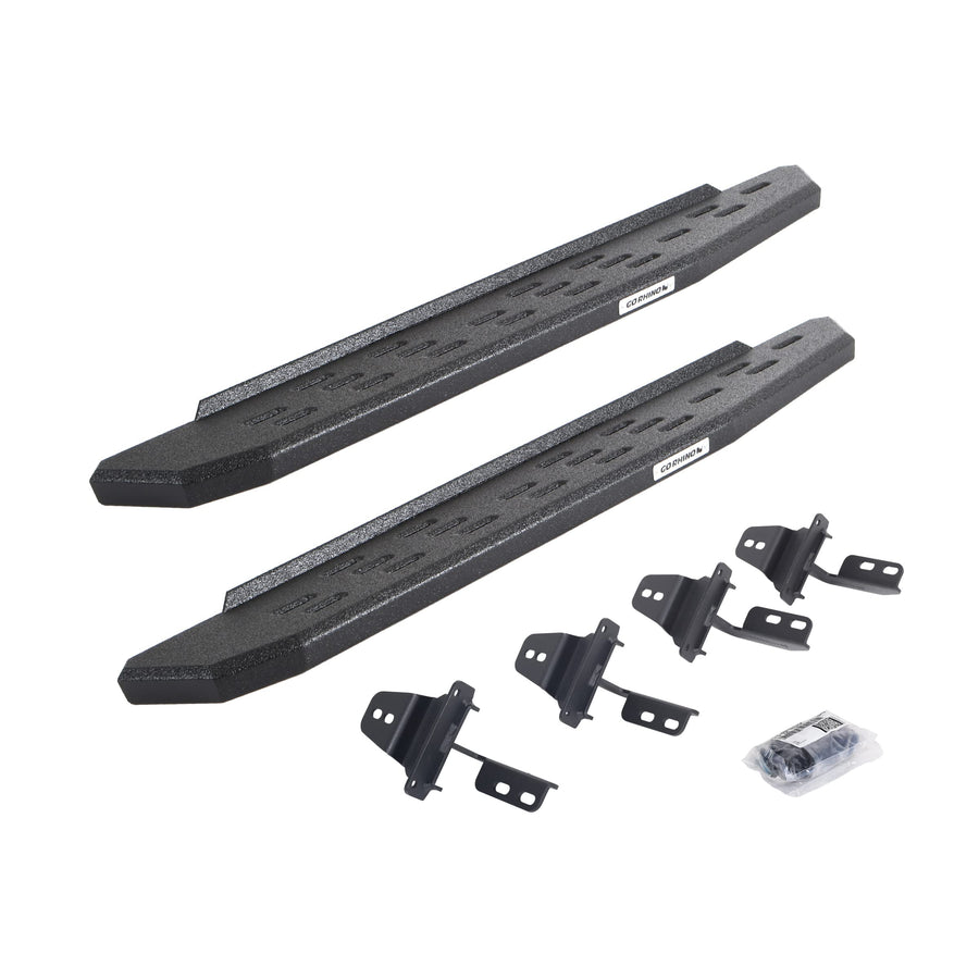 Go Rhino Running Boards & Brackets RB30 | Galvanized Steel, Protective Bedliner Coating | 69692648T | Fits 2007-2018 Jeep Wrangler JK, 2-Door