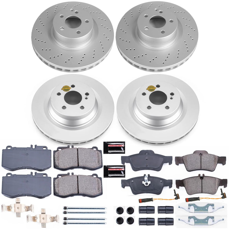 Power Stop CRK6834 Z23 Evolution Sport Front & Rear Geomet Coated Brake Kit For Mercedes-Benz E550 2010-2011 [Model Specific]