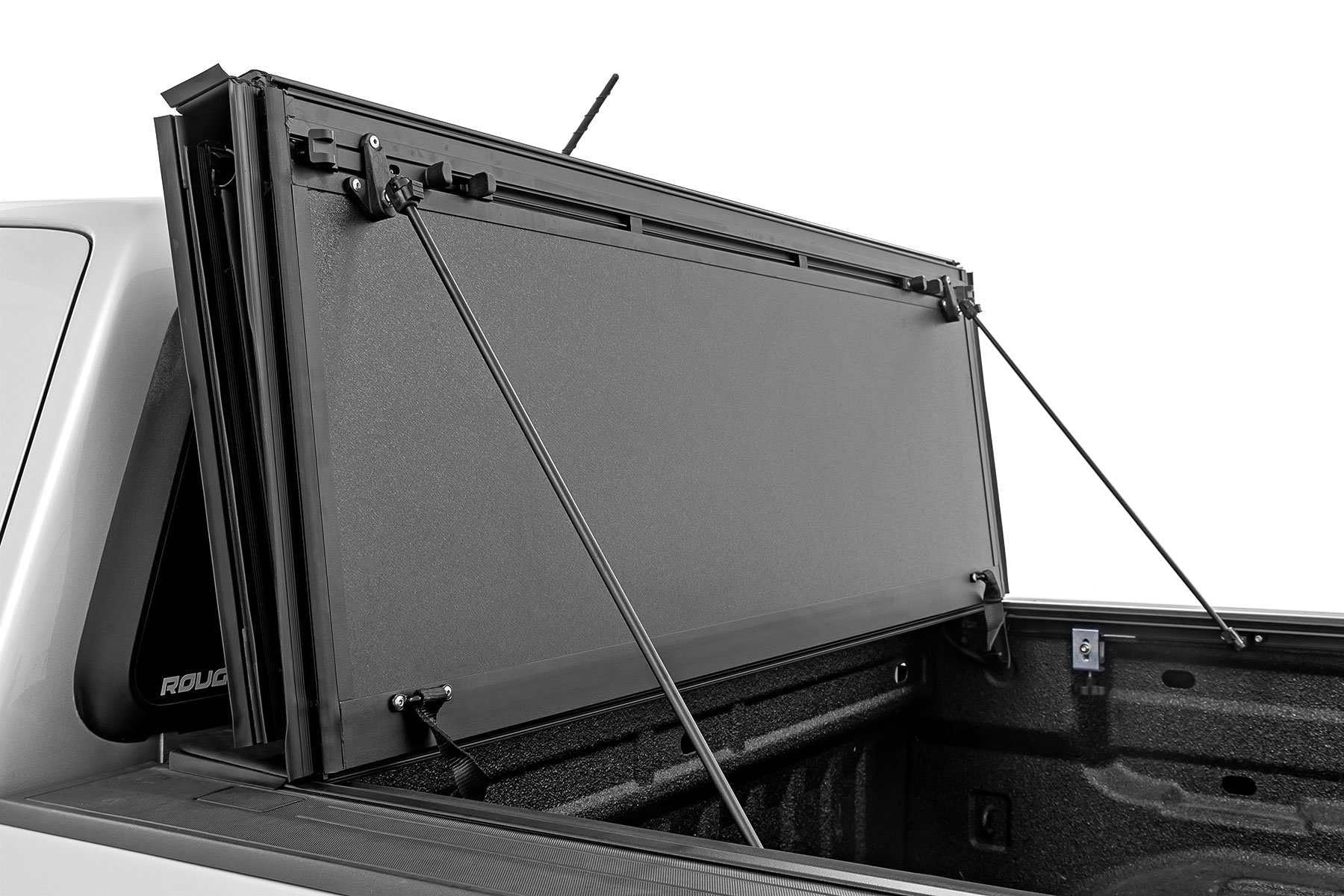 Rough Country Hard Tri-Fold Tonneau Cover for Chevy Colorado & GMC Canyon (2015-2026) - Aluminum Flip-Up Folding Bed Cover, Fits 5' (60") Bed