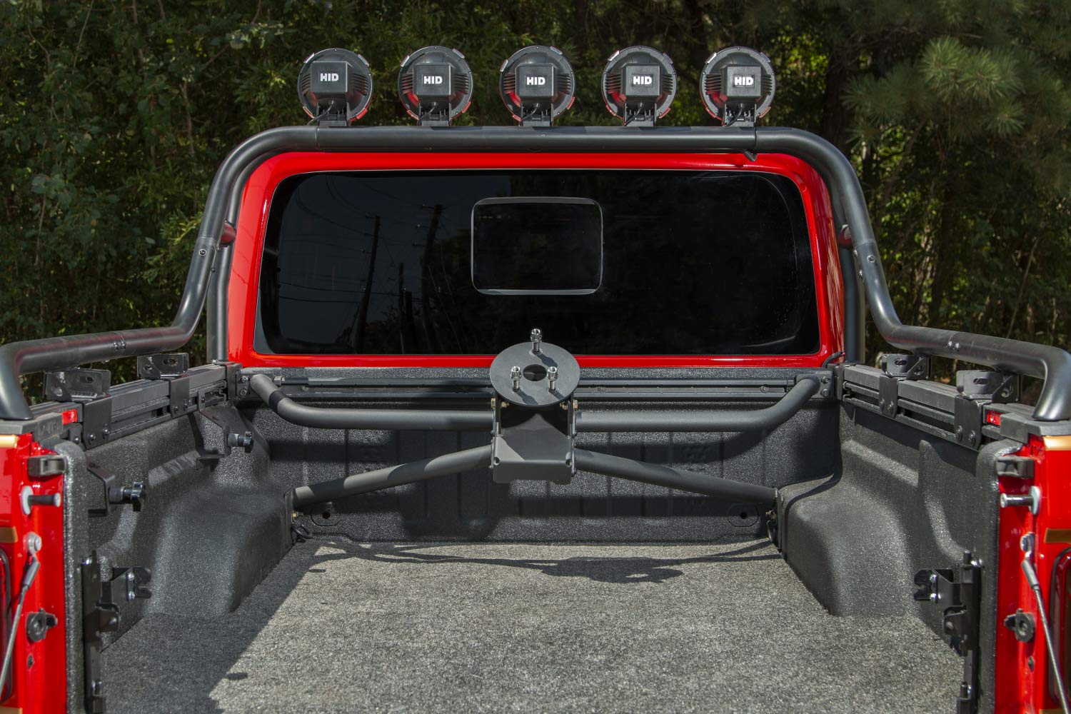 Spare Tire Carrier Rugged Ridge | Satin Black, Bed Mount | 11546.71 | Fits 2020-2025 Jeep Gladiator JT