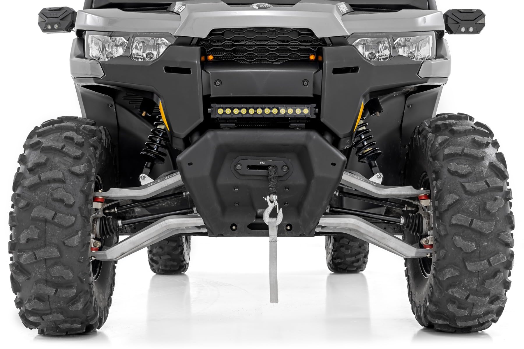 Rough Country Adjustable Vertex Front Coilover Shocks w/Remote Reservoir for Can-Am Defender HD5/HD8/HD9/HD10 - UTV Suspension Shocks, Set of 2