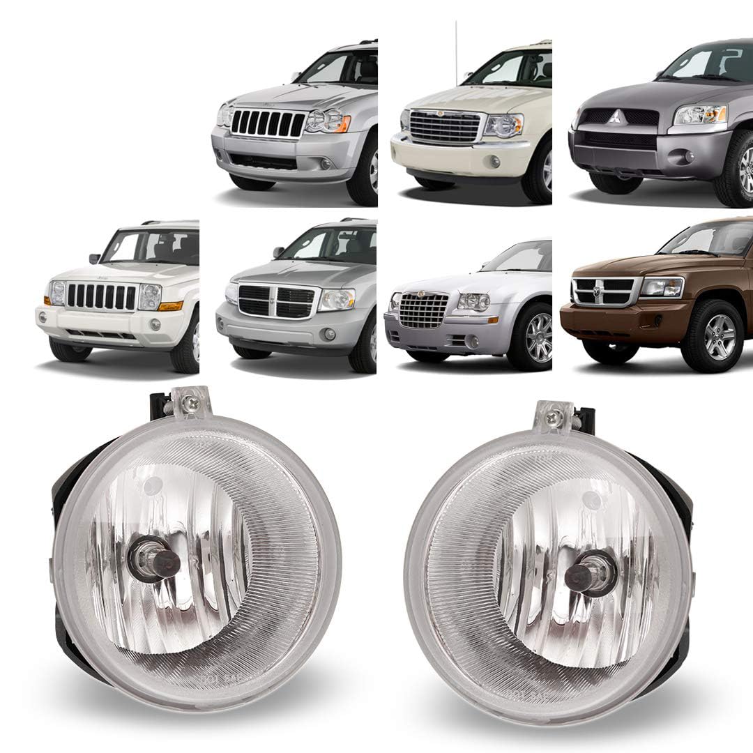 Winjet OEM Series WJ30-0199-09 for Aspen Dakota Durango Commander Grand Cherokee Raider Chrysler 300 SRT8 Driving Fog Lights