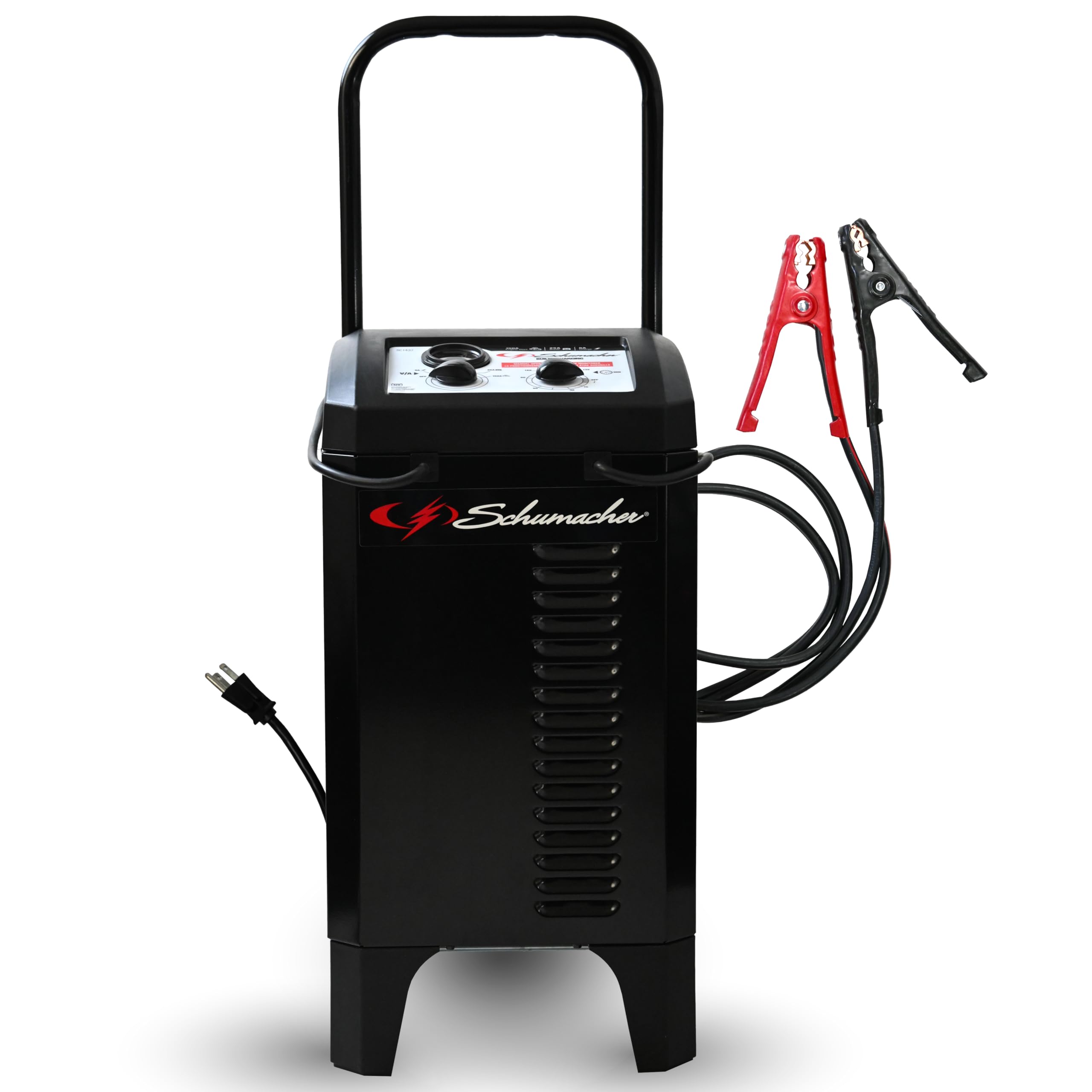 Schumacher Electric 6A Wheeled Manual Car Battery Charger and 150A Engine Starter, 2-in-1 Solution, 25A Boost, for 12V Power Sport, Automotive, and Marine Batteries, SC1437