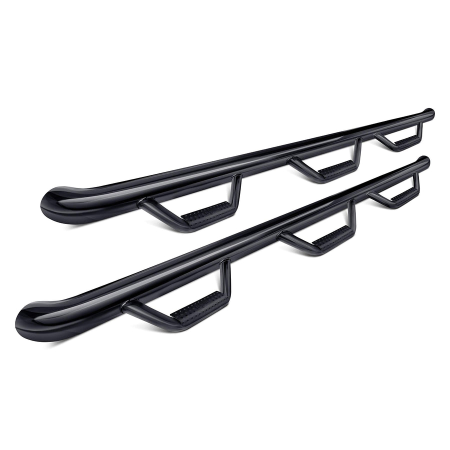 Nerf Steps RealTruck for Ford F-250/F-350 | Wheel-to-Wheel w/ Bed Access, Heavy Duty Steel, Gloss Back | F11114CC-6 | Fits 2011-2016 Ford F-250/F-350/F-450 Crew Cab 8' Long Bed, DRW Gas/Diesel.