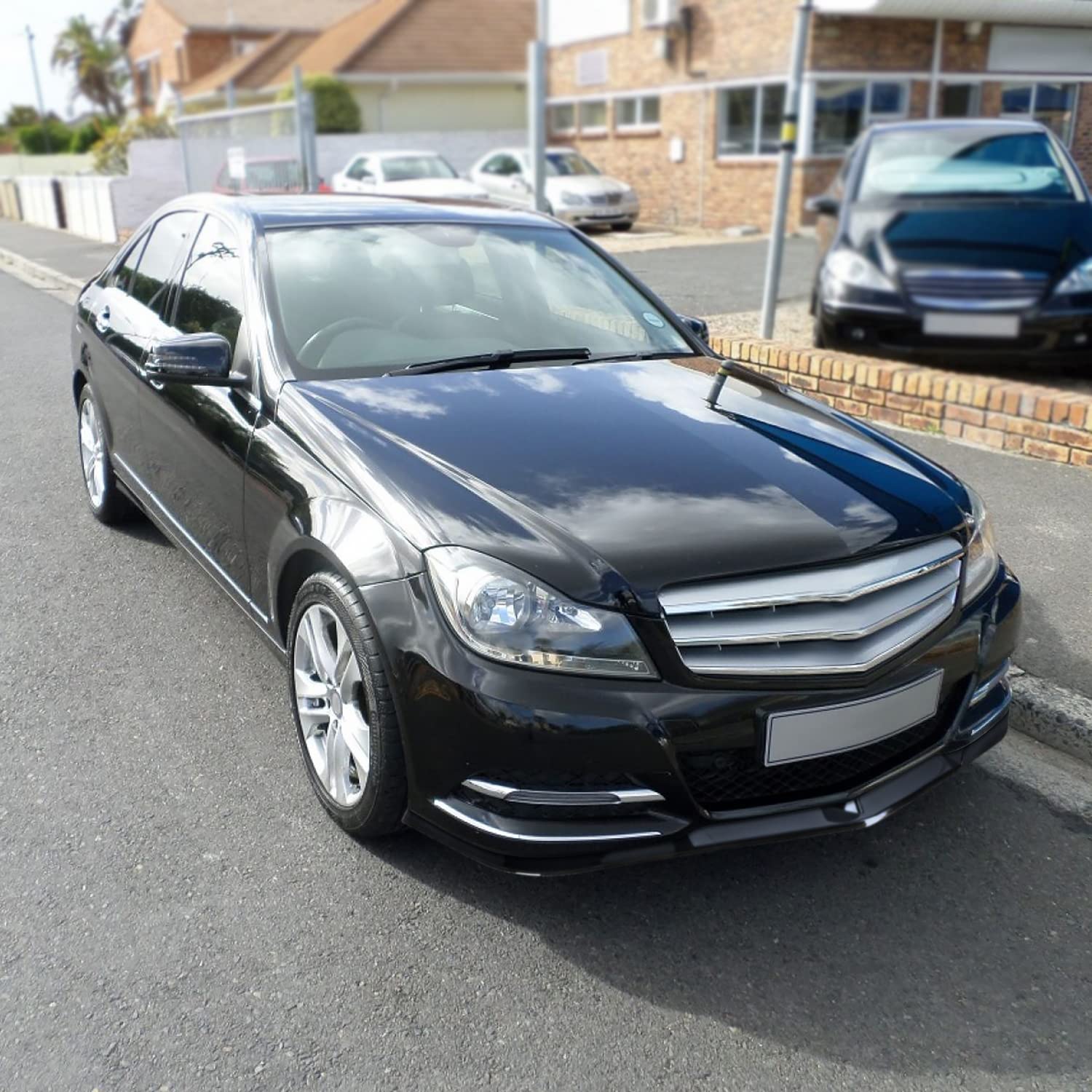 Glossy Black Spec-D Tuning Front Bumper Lip Splitter Spoiler 3PC Compatible with 2012-2014 Mercedes Benz W204