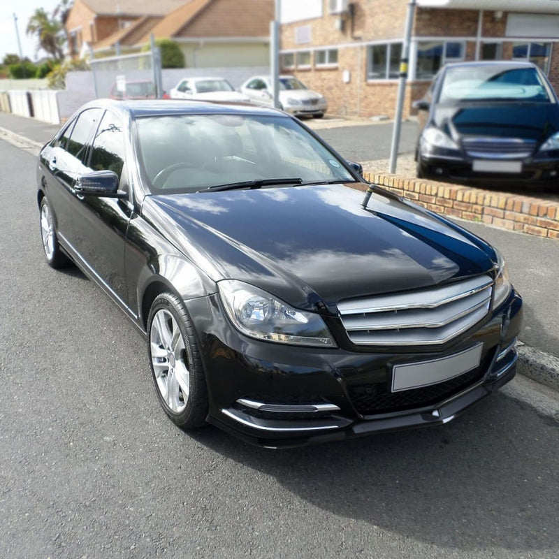 Glossy Black Spec-D Tuning Front Bumper Lip Splitter Spoiler 3PC Compatible with 2012-2014 Mercedes Benz W204