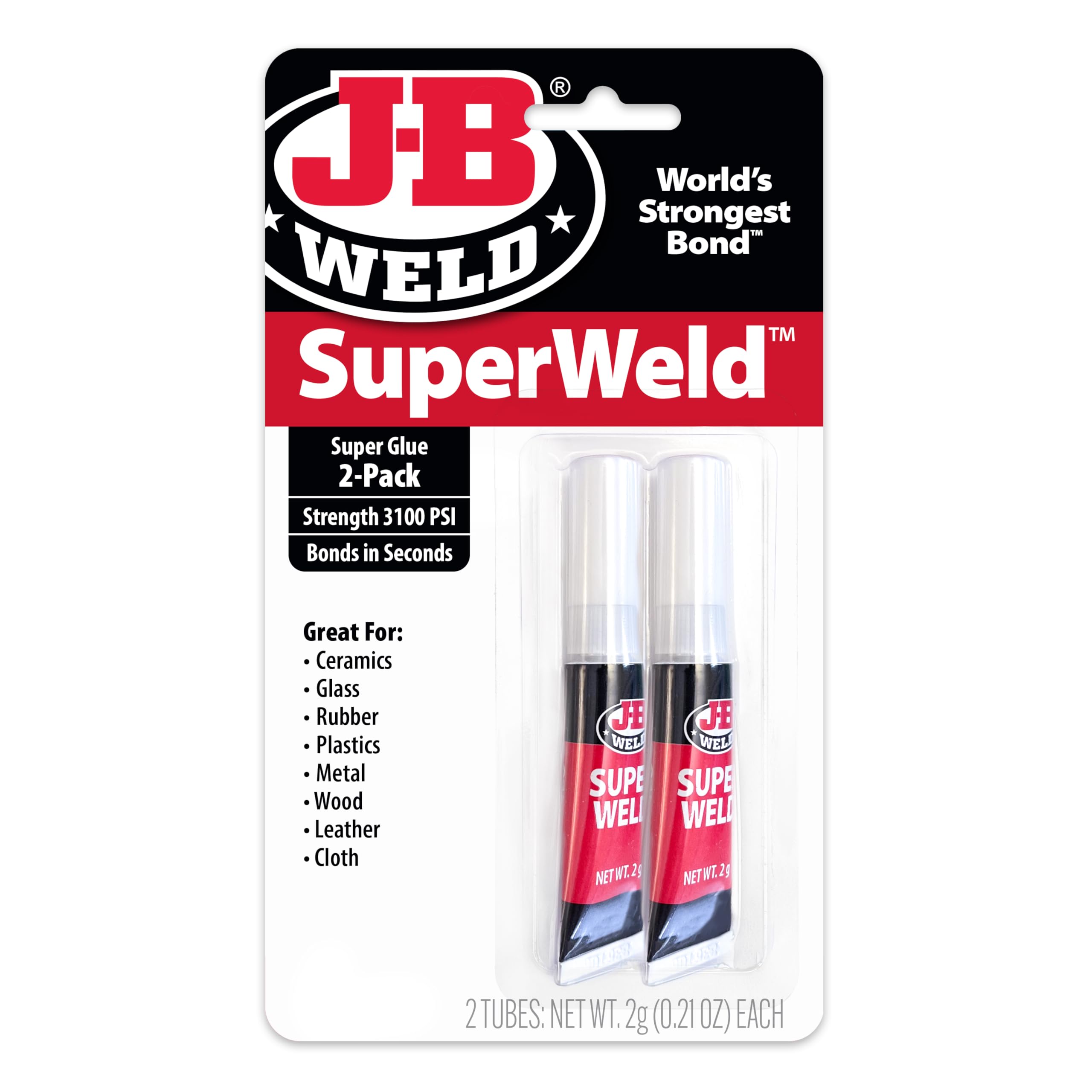 SuperWeld J-B Weld 33102 Glue - 2g Super Glue Tubes