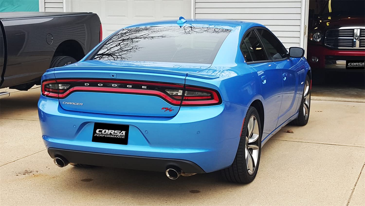 Corsa Dodge Charger R/T 2015-2016 Kit w/ Pursuit Valance 2.5in Inlet / 4in Outlet Polished Tip